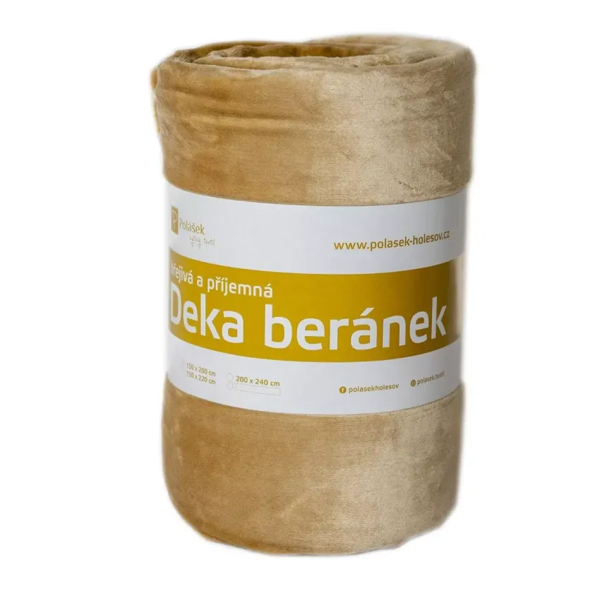 Mikroplyšová deka s beránkem č.10 - béžová