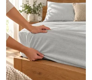 Prostěradlo bavlněné LUX do gumy č.5 - světle šedé