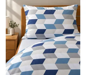 Povlečení bavlna Geometrie modrá