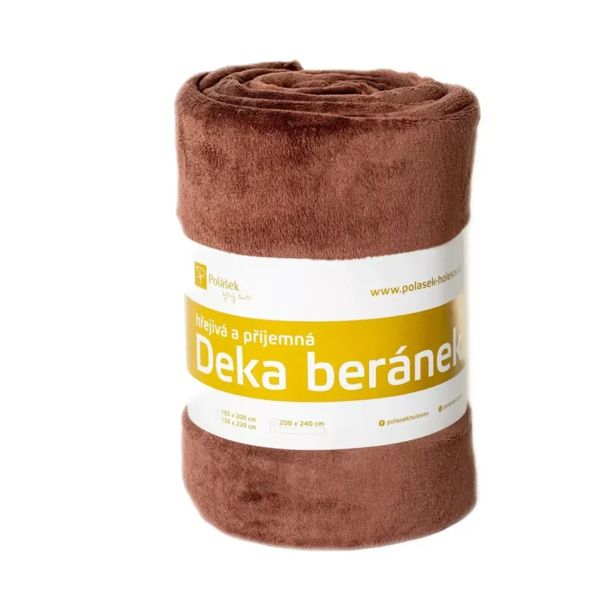 Mikroplyšová deka s beránkem č.45 - čokoládová