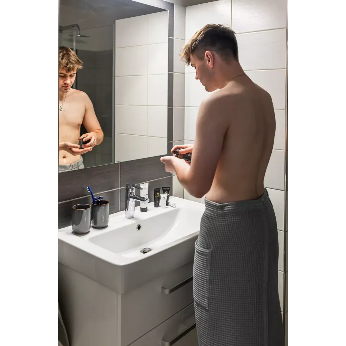 Saunový kilt pánský šedý