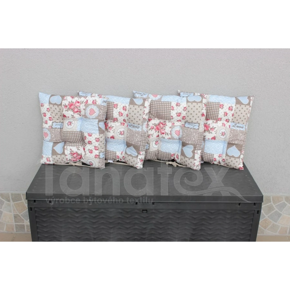 Sedák de luxe Modrý patchwork