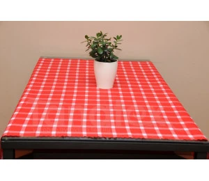 Ubrus kulatý - kostka červená, průměr 160 cm