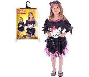 KARNEVAL Šaty + čelenka slečna Monster vel.XS (104-110 cm) 3-4 r