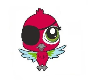 Dekorace Littlest Pet Shop PAPOUŠEK (pěnová samolepící na stěnu,