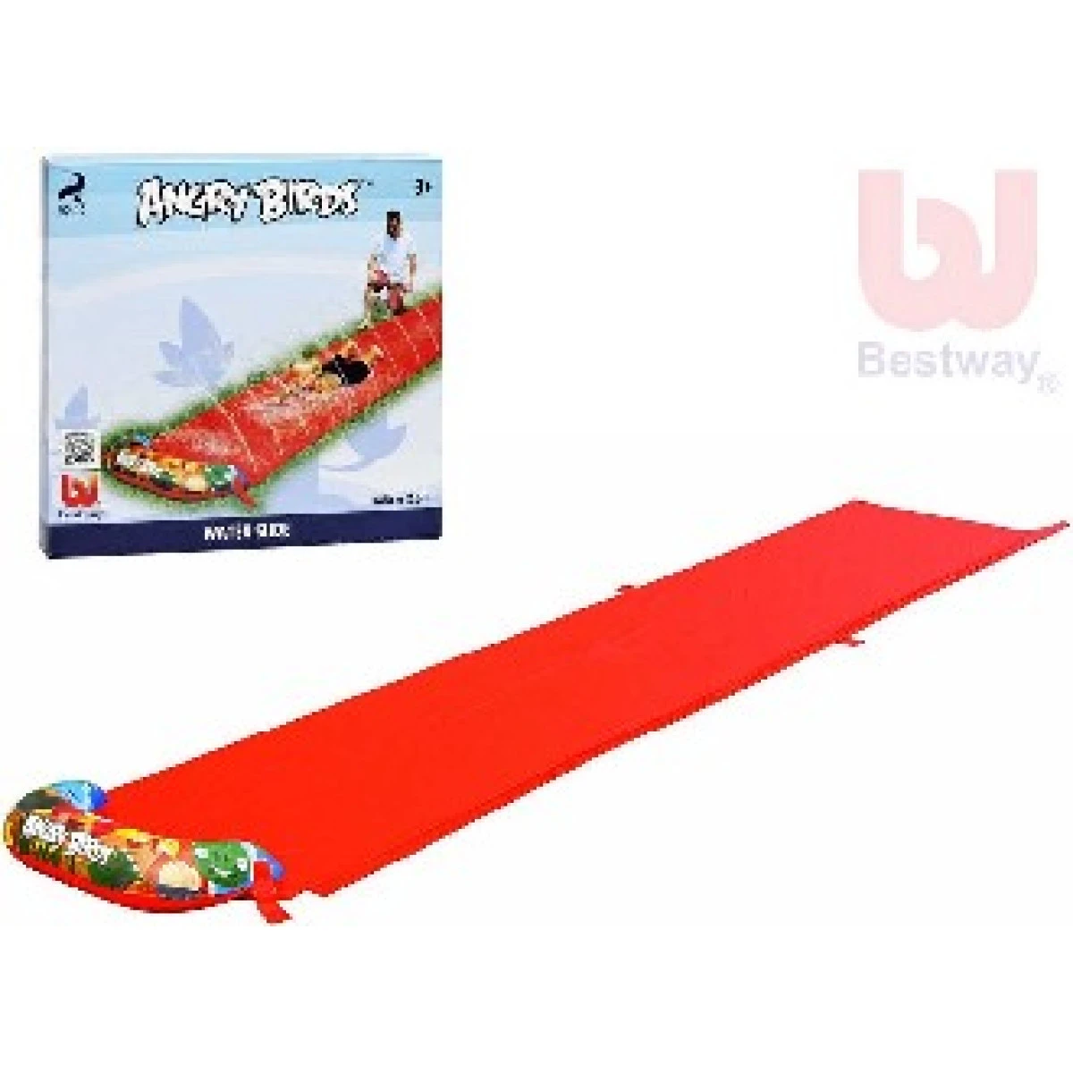 BESTWAY Skluzavka vodní dětská Angry Birds 488cm červená s trysk