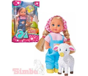 SIMBA Panenka Evička Evi Love 12cm set farmářka se zvířátkem 2 d