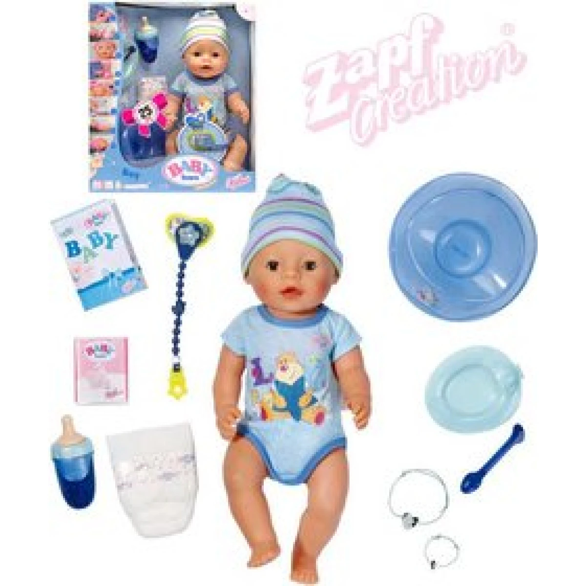 ZAPF BABY BORN Chlapeček interaktivní 43cm miminko s doplňky umí