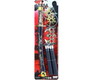 Meč japonský katana plastový ninja set s příslušenstvím 6ks na k