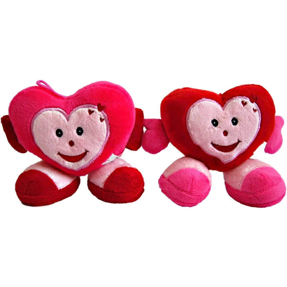 PLYŠ Srdce smíšek s nožičkama  VALENTÝN 15cm 2 barvy *PLYŠOVÉ HR