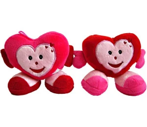 PLYŠ Srdce smíšek s nožičkama VALENTÝN 15cm 2 barvy *PLYŠOVÉ HR