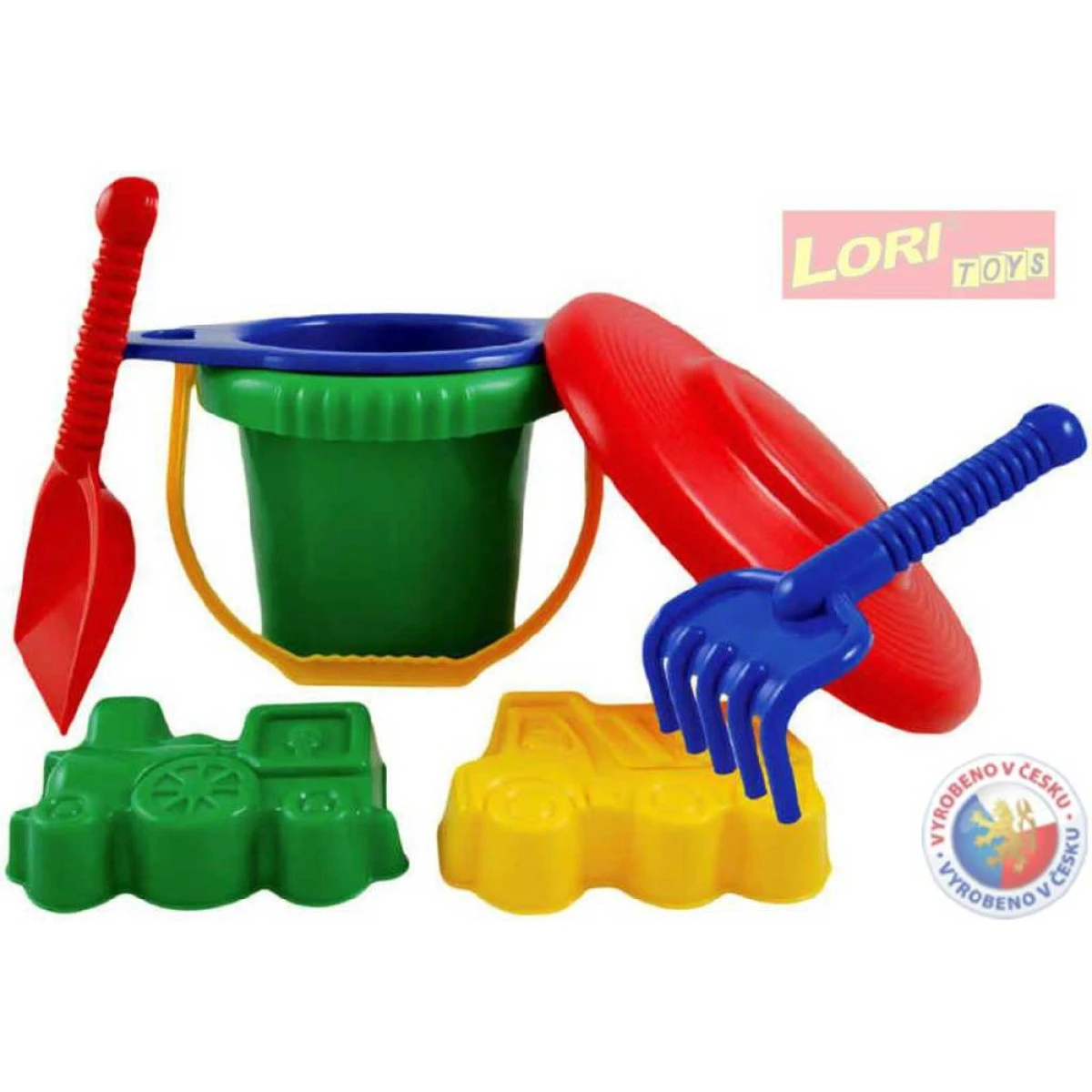 LORI 223 LPS sada velká létající talíř, kýblík, lopatka, sítko, 