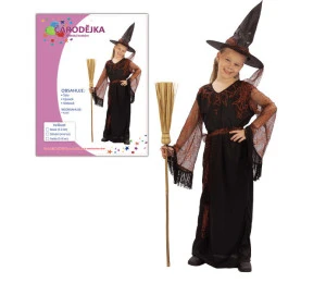 KARNEVAL Šaty ČARODĚJKA KOUZELNÁ vel. M (120-130 cm) 5-9 let KOS