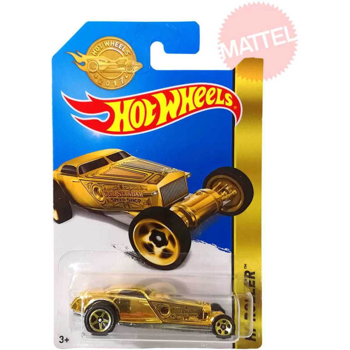 MATTEL Hot Wheels zlaté autíčko 8cm angličák 1:64 Hi-Roller na k