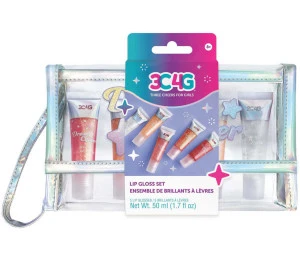 MAKE IT REAL Dětský set 5 lesků na rty 50ml v průhledné taštičce