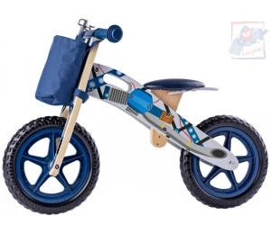 WOODY DŘEVO Odrážedlo motorka modré odstrkovadlo *DŘEVĚNÉ HRAČKY