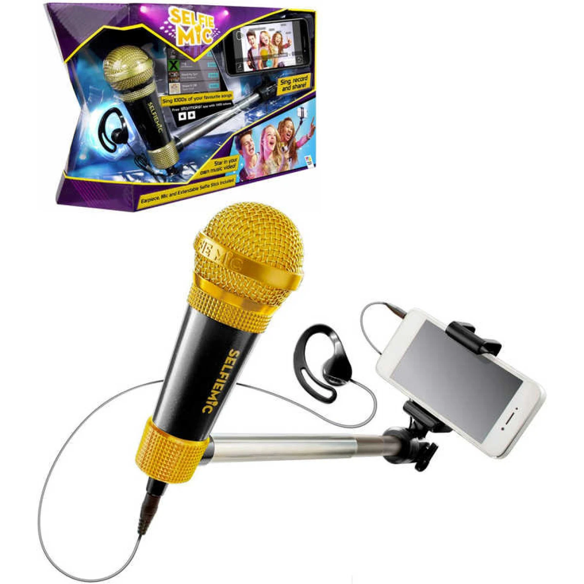 ADC Mikrofon SelfieMic černý set se selfie tyčí a sluchátkem na 