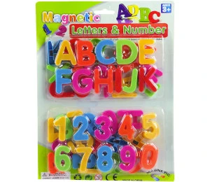 Čísla a písmenka barevná magnetická 4cm set v sáčku plast
