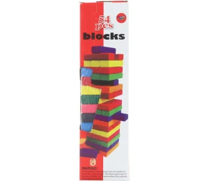 Hra DŘEVO Věž Jenga barevná 54 dílků v krabičce *SPOLEČENSKÉ HRY