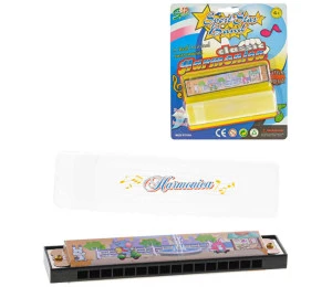 Harmonika dětská foukací 13cm set s pouzdrem kov *HUDEBNÍ NÁSTRO