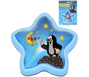 KRTEK (Krteček) Lampička hvězdička 15cm modrá závěsná na baterie