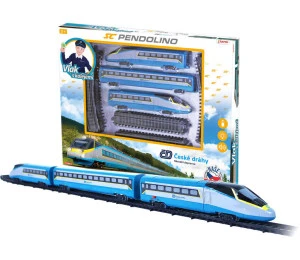 Vlak ČD SC České Dráhy Super City Pendolino s kolejemi na bateri
