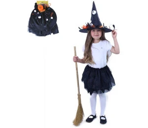 KARNEVAL Šaty halloween čarodějnice sukýnka tutu + klobouk KOSTÝ