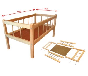 DŘEVO Postýlka dřevěná pro panenku 50x28 cm * DŘEVĚNÉ HRAČKY *