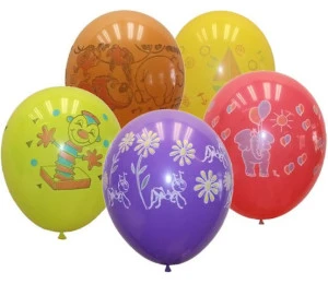 GEMAR Balónek nafukovací kulatý s potiskem pastelový 26/82cm růz