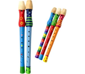 DŘEVO Flétna dětská malovaná 32cm různé druhy *HUDEBNÍ NÁSTROJE*