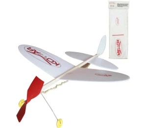 Letadlo Komár na gumu retro soft model polystyren/dřevo 38x31cm