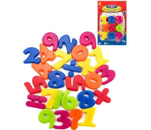 Číslice magnetické barevné 4cm set 27ks na kartě plast