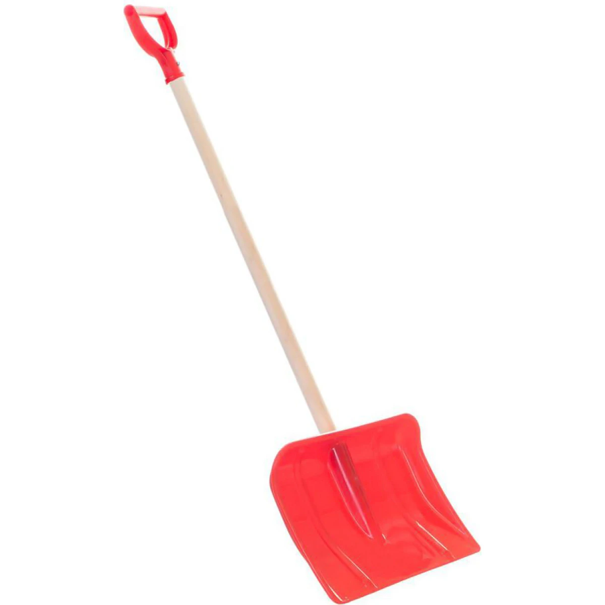 Dětská lopata hrablo na sníh délka 87cm s ručkou červená plast/d