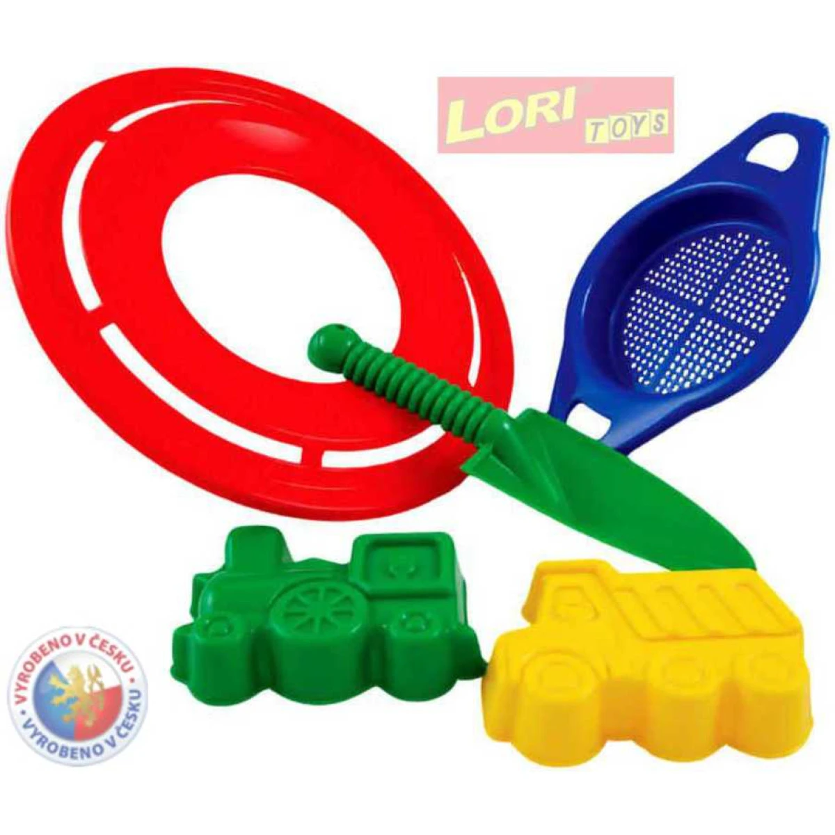 LORI 222 LPS sada malá - 2 bábovičky, létající prstenec, sítko a