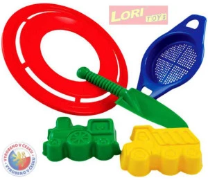 LORI 222 LPS sada malá - 2 bábovičky, létající prstenec, sítko a