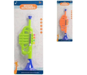 Trumpetka dětská barevná 35cm plast 2 barvy *HUDEBNÍ NÁSTROJE*