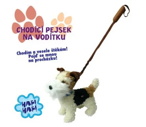 PLYŠ Pes foxterier s voditkem  chodící pejsek *PLYŠOVÉ HRAČKY*