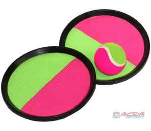 ACRA Hra Catch ball set s 2 talíře s míčkem na suchý zip 20cm