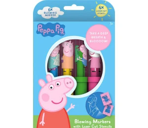 JIRI MODELS Fixy foukací 6ks Peppa Pig set se 4 šablonami