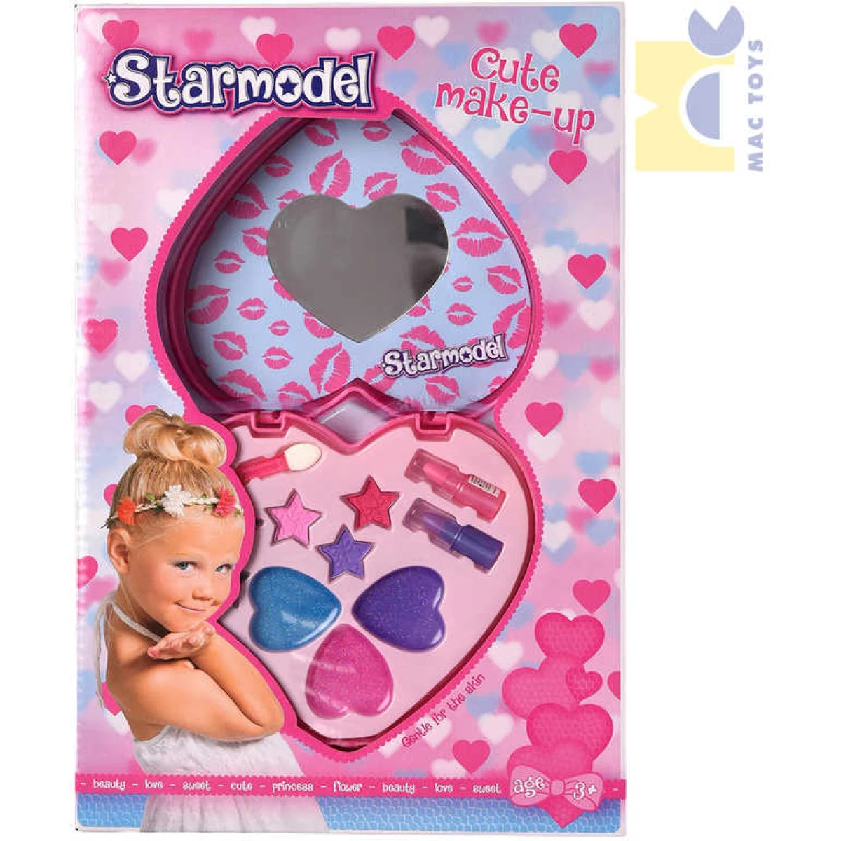 MAC TOYS Dětský Make Up dvojité srdíčko set dětské šminky v krab