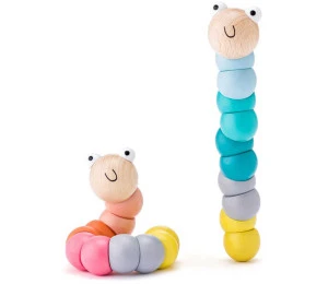 WOODY DŘEVO Motorický červík baby kloubový pro miminko 2 barvy