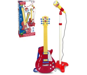 BONTEMPI Set dětská rocková kytara + stojanový mikrofon na bater