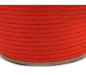 Oděvní šňůra PES O4 mm - červená