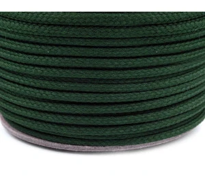 Oděvní šňůra PES O4 mm - tmavě zelená lesní