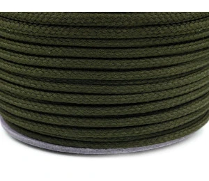 Oděvní šňůra PES O4 mm - šedozelená