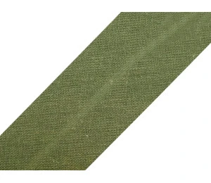Šikmý proužek bavlněný 20mm - zelená khaki