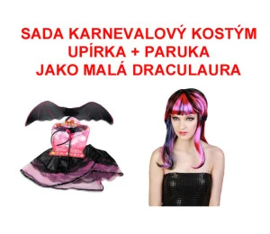 SADA Kostým upírka + paruka - jako malá Draculaura