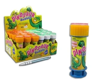 Větší bublifuk Dinosaurus 11 cm 60 ml s hrkávkou
