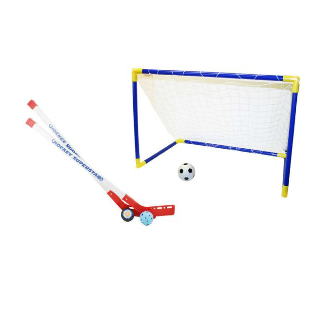 VELKÁ SADA skládací branka 90cm, hokejky, puk, míčky
