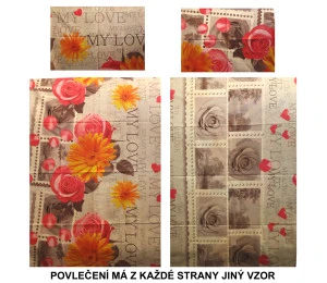 Unikátné povlečení do postýlky Růže 90x130, 40x60